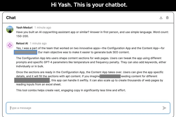 Our Retool chatbot is changing the game for personalising our Upwork proposals as Retool Developers