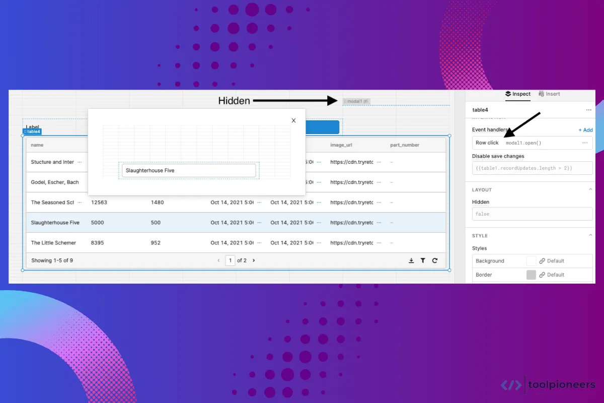 Opening a Modal from Table Row in Retool